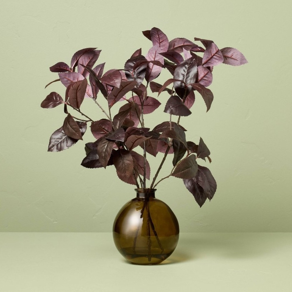 Hearth & Hand 15.5" Black Plum Leaf Artificial Fall Arrangement
